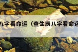 查生辰八字看命运（查生辰八字看命运计算表）