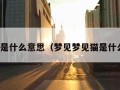 梦见猫是什么意思（梦见梦见猫是什么意思）