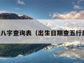 五行八字查询表（出生日期查五行属性）